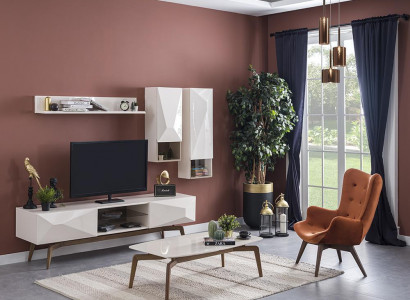 Modern Luxus Wohnwand Set Wohnzimmer Möbel Design Einrichtung